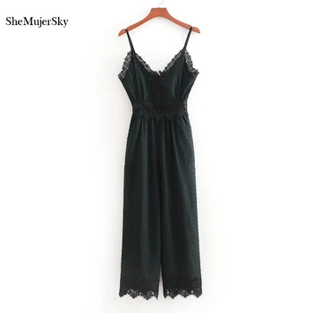 SheMujerSKY Women Black Lace Spliced Jumpsuit Sexy Spaghetti Strap V-neck Jumpsuits body encaje mujer
SheMujerSKY Women Black Lace Spliced Jumpsuit Sexy Spaghetti Strap V-neck Jumpsuits body encaje mujer
