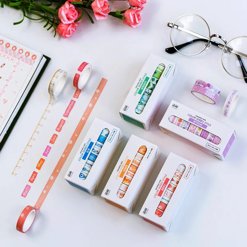 10 Rolls/Box Floral Grid Washi Masking Tape Set DIY Self-Adhesive Scrapbooking planner School Supplies stationery label stickers
10 Rolls/Box Floral Grid Washi Masking Tape Set DIY Self-Adhesive Scrapbooking planner School Supplies stationery label stickers