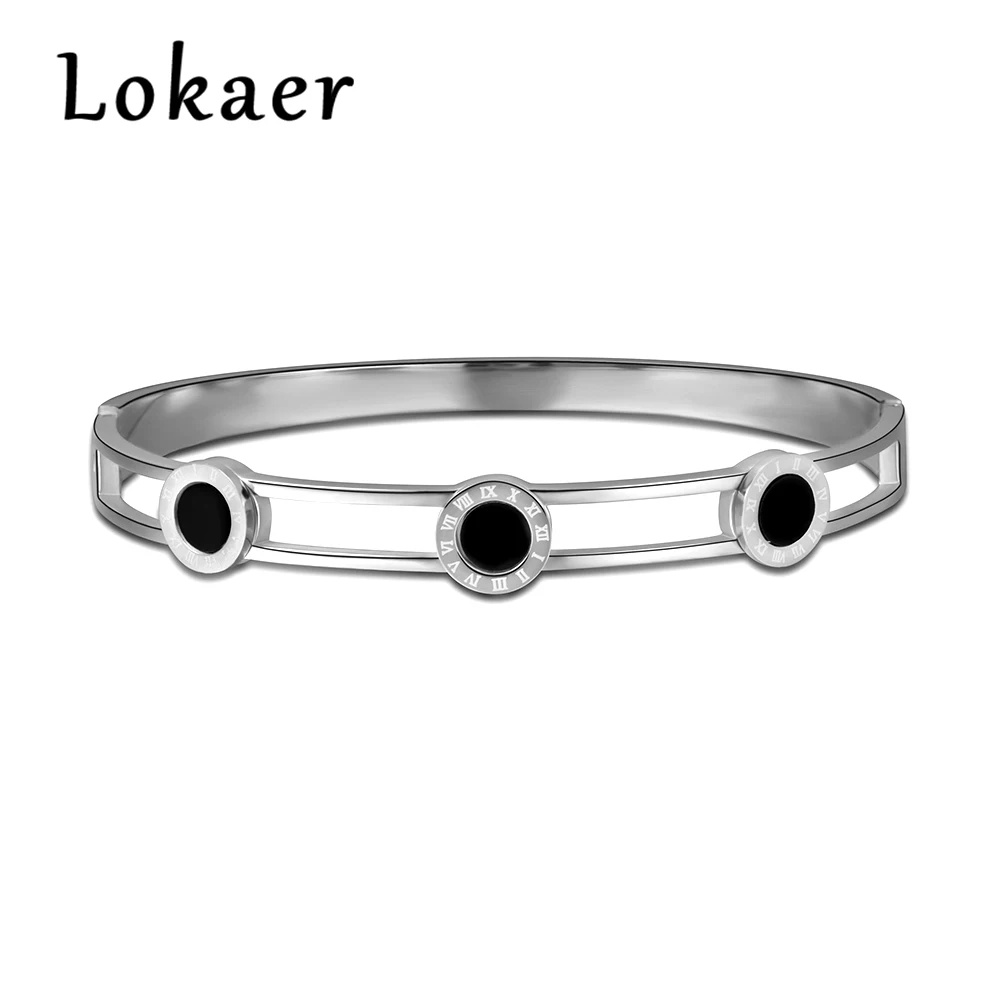 Lokaer Trendy Titanium Steel Roman Bangles Bracelets Rose Gold Color Hollow Roman Numbers Classic Cuff Bangle Jewelry Pulseras
Lokaer Trendy Titanium Steel Roman Bangles Bracelets Rose Gold Color Hollow Roman Numbers Classic Cuff Bangle Jewelry Pulseras
