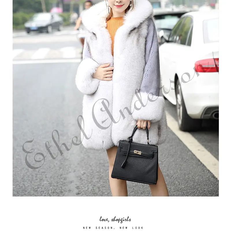 ETHEL ANDERSON 100% Real High Quality Fox Fur Coat Genuine Mink Fur Jacket with Hooded 2018 Really New Style for Ladies Outwear
ETHEL ANDERSON 100% Real High Quality Fox Fur Coat Genuine Mink Fur Jacket with Hooded 2018 Really New Style for Ladies Outwear