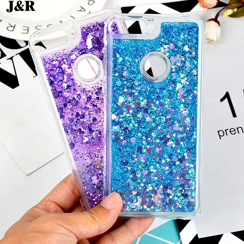 Silicon Case For Huawei Honor 7C/Y7 Prime 2018/Y7 Pro 2018/Enjoy 8 Back Cover Liquid Quicksand Glitter Dynamic Bling Phone Bags