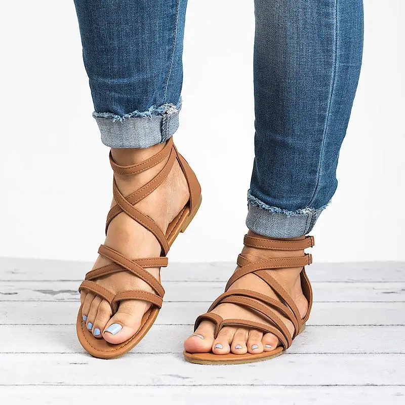 Women Gladiator Flat Sandals Summer Pu Leather Narrow Belt Cover Heel Rome Sandals Female Solid Zipper Sandals Women 2019
Women Gladiator Flat Sandals Summer Pu Leather Narrow Belt Cover Heel Rome Sandals Female Solid Zipper Sandals Women 2019