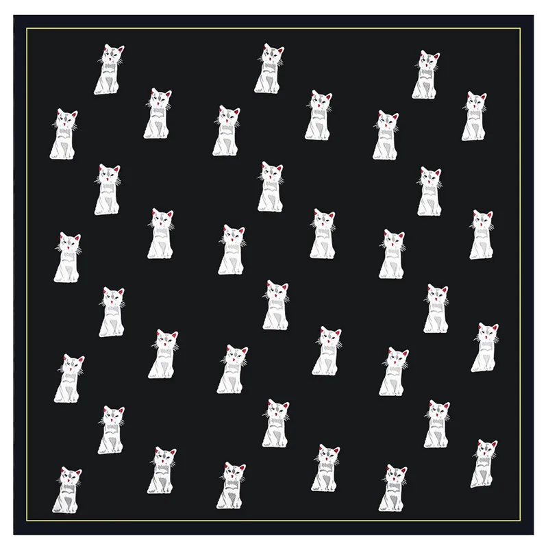60cm Cartoon Cat Fashion Square Scarf Brand Bandanna Silk Scarf Women Head Band Print Scarf Professional Neckerchief 2019
60cm Cartoon Cat Fashion Square Scarf Brand Bandanna Silk Scarf Women Head Band Print Scarf Professional Neckerchief 2019