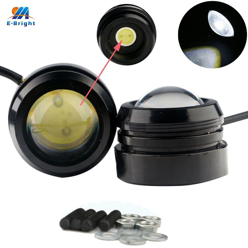 YM E-Bright 2X(1pair) 40*30mm 3W Led Car Lights Eagle Eye LED Daytime Running Light DRL Lamp Fog Lights White With Screw
YM E-Bright 2X(1pair) 40*30mm 3W Led Car Lights Eagle Eye LED Daytime Running Light DRL Lamp Fog Lights White With Screw