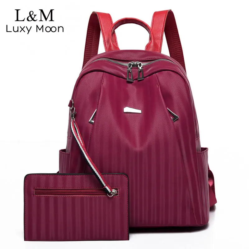 Sets Leather Women Backpack Striped Rucksack School Bags For Teenage Girls lightweight Bag pack Shoulder Bags Mochila XA442H
Sets Leather Women Backpack Striped Rucksack School Bags For Teenage Girls lightweight Bag pack Shoulder Bags Mochila XA442H