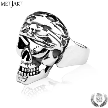 MetJakt Men's Punk One-eyed Skull Ring Solid 925 Sterling Silver Ring for Man Personality Gothic Halloween Jewelry
MetJakt Men's Punk One-eyed Skull Ring Solid 925 Sterling Silver Ring for Man Personality Gothic Halloween Jewelry