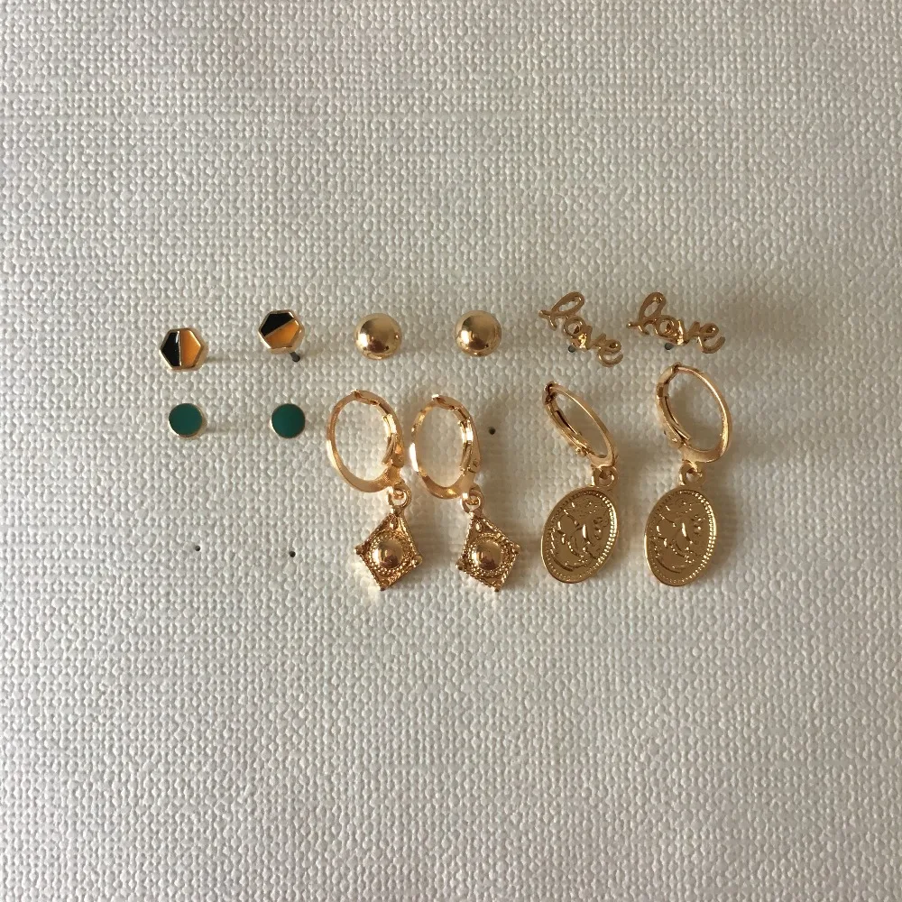 TRENDY EARRINGS SET GOLD COLOR PLATING LOVE LETTER BALL COIN CHARM SMALL 6 PAIR EARRINGS FOR WOMEN GIRL
TRENDY EARRINGS SET GOLD COLOR PLATING LOVE LETTER BALL COIN CHARM SMALL 6 PAIR EARRINGS FOR WOMEN GIRL