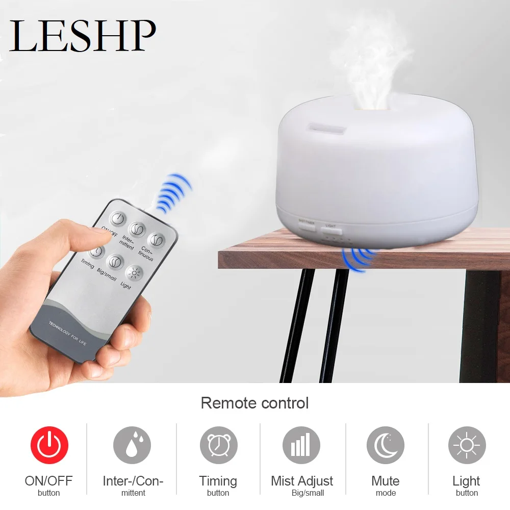 Smart Remote Control Aroma Essential Oil Diffuser Ultrasonic Air Humidifier 300ml With 4 Timer Setting 7 Color Changing LED Lamp
Smart Remote Control Aroma Essential Oil Diffuser Ultrasonic Air Humidifier 300ml With 4 Timer Setting 7 Color Changing LED Lamp