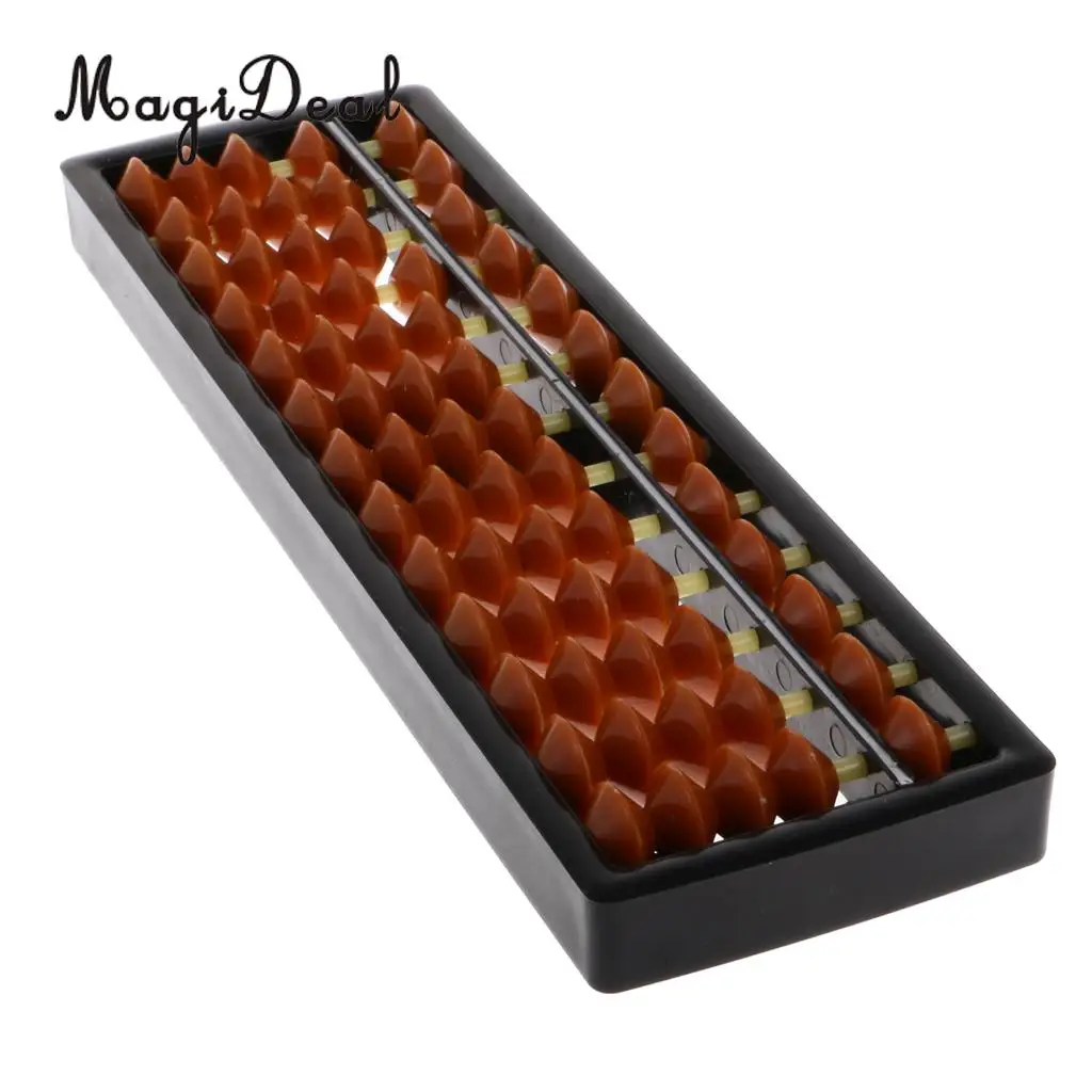 MagiDeal 13Rods Plastic Beads Abacus Soroban Calculating Tool Educational Math Toy for School Teacher Student Office Use 6Colors