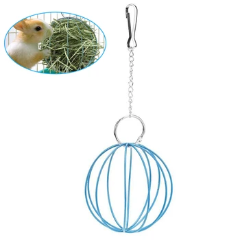 

2019 New Pet Supplies Hay Manger Food Ball Stainless Steel Plating Grass Rack Ball For Rabbit Guinea Pig Pet Hamster Supplies