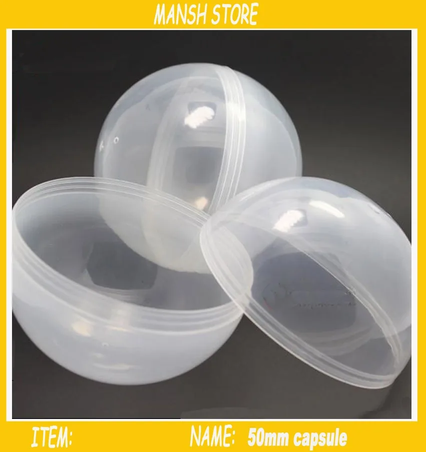 50mm Plastic Round Empty Toy Capsule For Vending Transparent / Clear Plastic Capsule Ball 100pcs/lot Free Shipping
50mm Plastic Round Empty Toy Capsule For Vending Transparent / Clear Plastic Capsule Ball 100pcs/lot Free Shipping