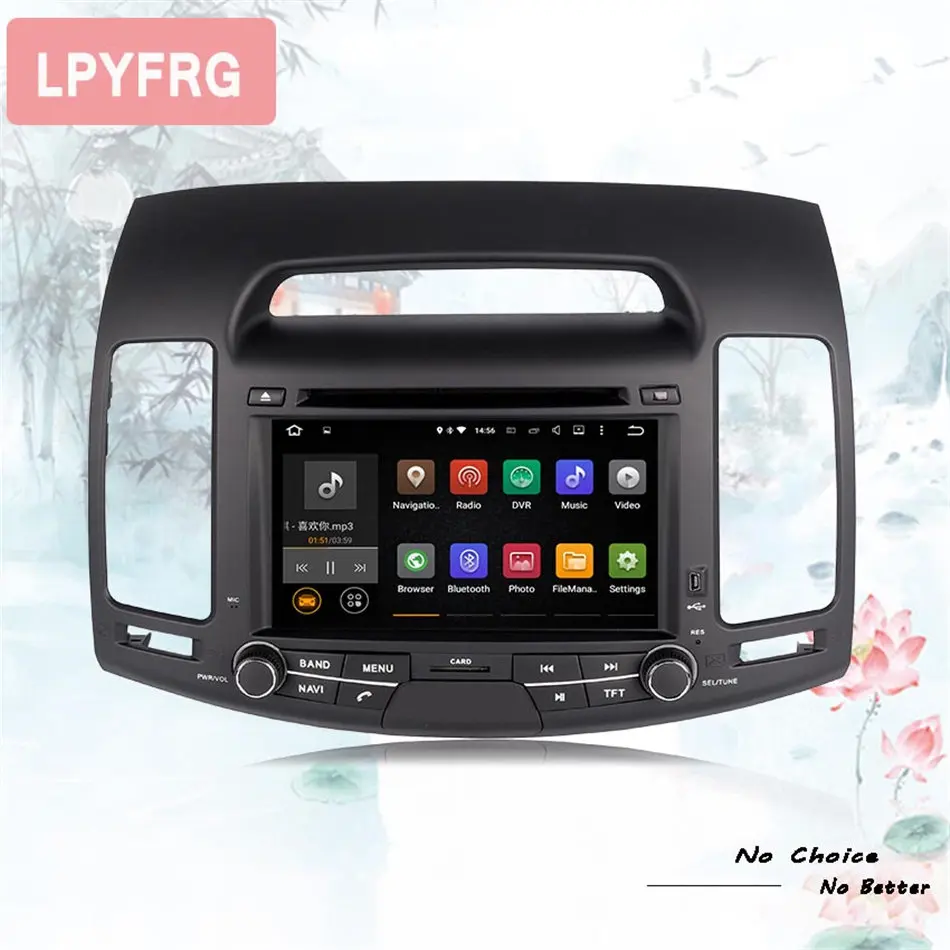 Автомобильный DVD плеер android 10 0 4 + 64 ГБ GPS радио для Hyundai Elantra 2007 2011 навигация HD
