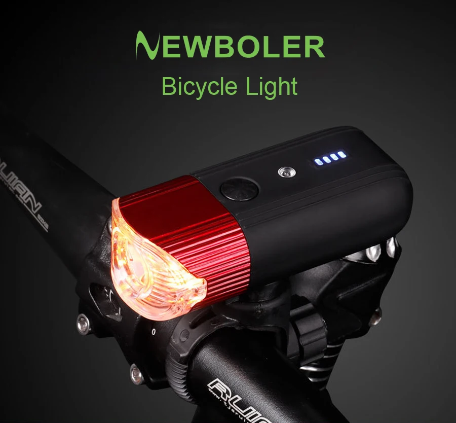 Clearance NEWBOLER 700LM Smart Bicycle Lights XM-T6 Bike LED Light USB Rechargeable Battery Cycling Front Light Handlebar Mount Power-Bank 0