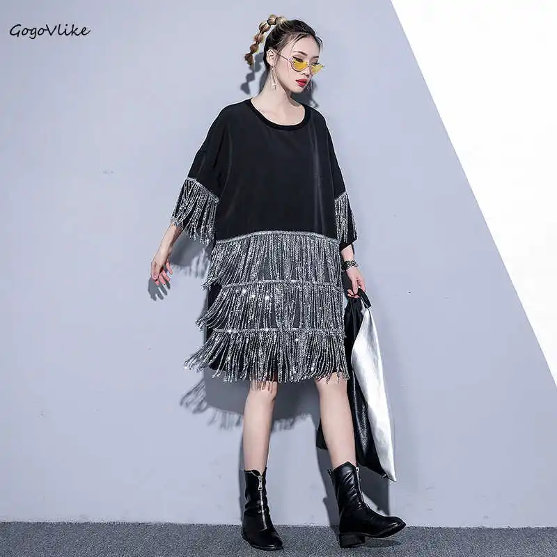 Bling Layers Tassel Dress Sequined Large Size 2019 Summer Women Shirt Dress Plus Size Dresses Women Party Clothing LT498S30
Bling Layers Tassel Dress Sequined Large Size 2019 Summer Women Shirt Dress Plus Size Dresses Women Party Clothing LT498S30