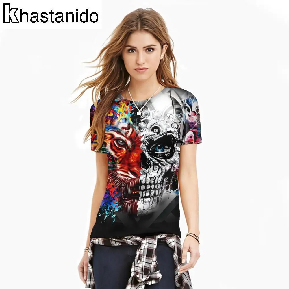 Summer Tee Shirt Skull 3d Printed Tshirt O-Neck Short Sleeve Casual Shirts Loose Breathable Oversized Loose Women Tops
Summer Tee Shirt Skull 3d Printed Tshirt O-Neck Short Sleeve Casual Shirts Loose Breathable Oversized Loose Women Tops