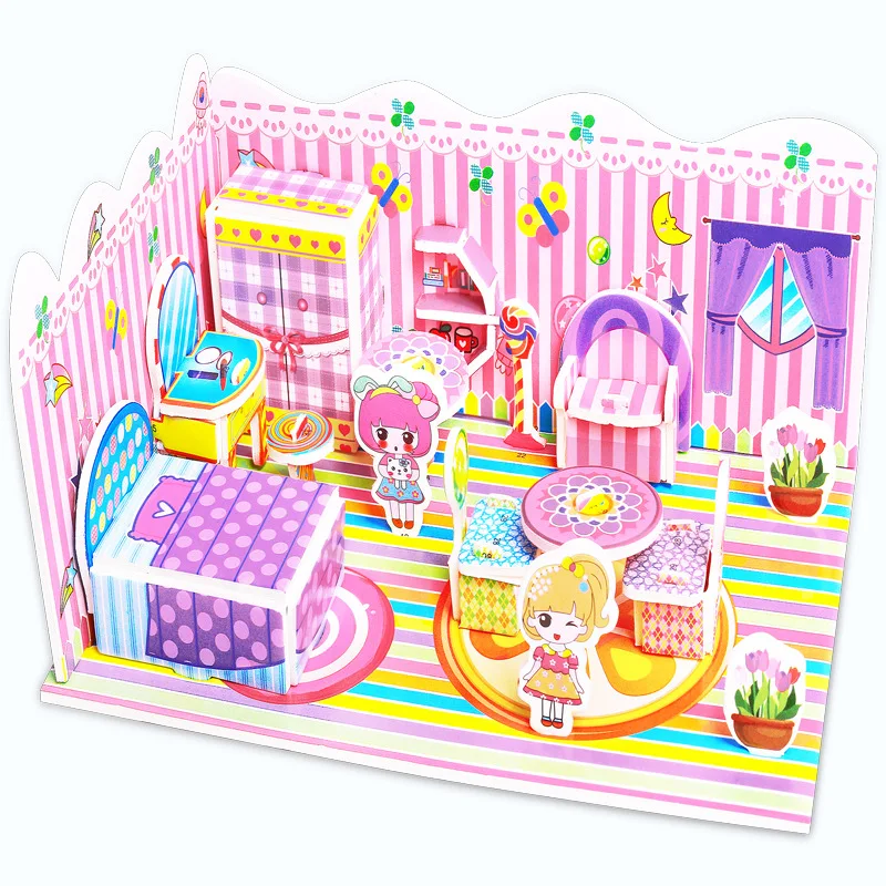 DIY 3D Puzzle Castle Model Cartoon House Assembling Paper Toy Kid Early Learning Construction Pattern Gift Children Dropshiping
DIY 3D Puzzle Castle Model Cartoon House Assembling Paper Toy Kid Early Learning Construction Pattern Gift Children Dropshiping