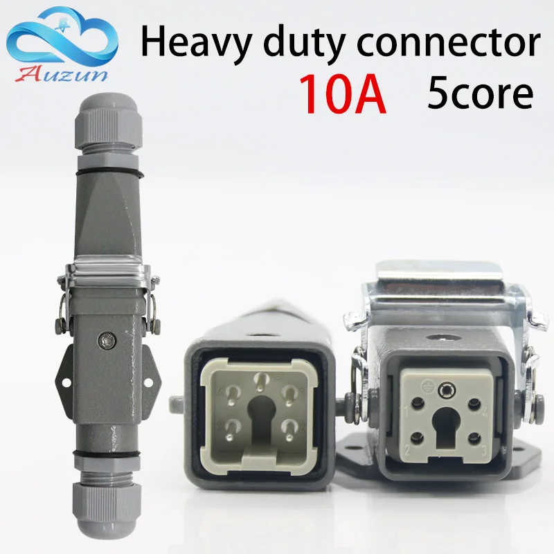 Heavy-duty connector 5 (4+ 1) 10A 250V ha-005-5 is Horizontal joint screw foot connection
Heavy-duty connector 5 (4+ 1) 10A 250V ha-005-5 is Horizontal joint screw foot connection