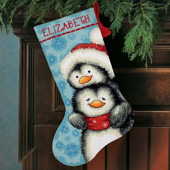 Penguin Christmas stockings cross stitch kit DMC brand thread animal dog count canvas fabric embroidery handmade needlework
Penguin Christmas stockings cross stitch kit DMC brand thread animal dog count canvas fabric embroidery handmade needlework