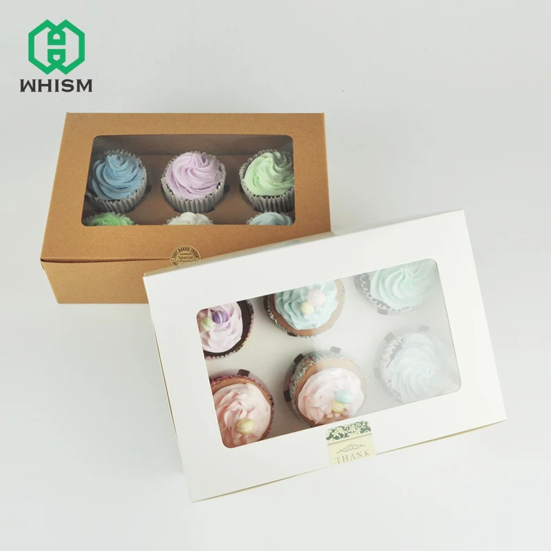 WHISM 2/4/6 Holes Cupcake Muffin Box with Window Kraft Paper Boxes Dessert Macaron Cookies Candy Snack Packing for Gift Party
WHISM 2/4/6 Holes Cupcake Muffin Box with Window Kraft Paper Boxes Dessert Macaron Cookies Candy Snack Packing for Gift Party
