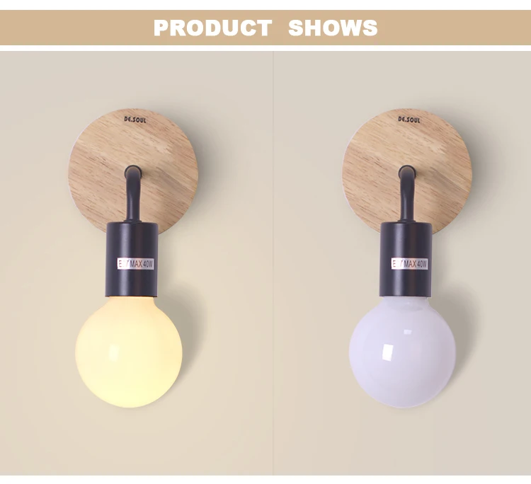 DE.SOUL Wall Lamps Modern Northern Europe Vintage Wood Metal Wall Lamp Industrial Indoor Lighting Bedside Lamps 05