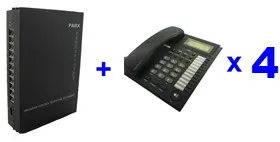 Бесплатная доставка-PBX/MINI PABX system SV308 (3 линии + 8 пользователей Ext) и 4 телефонных