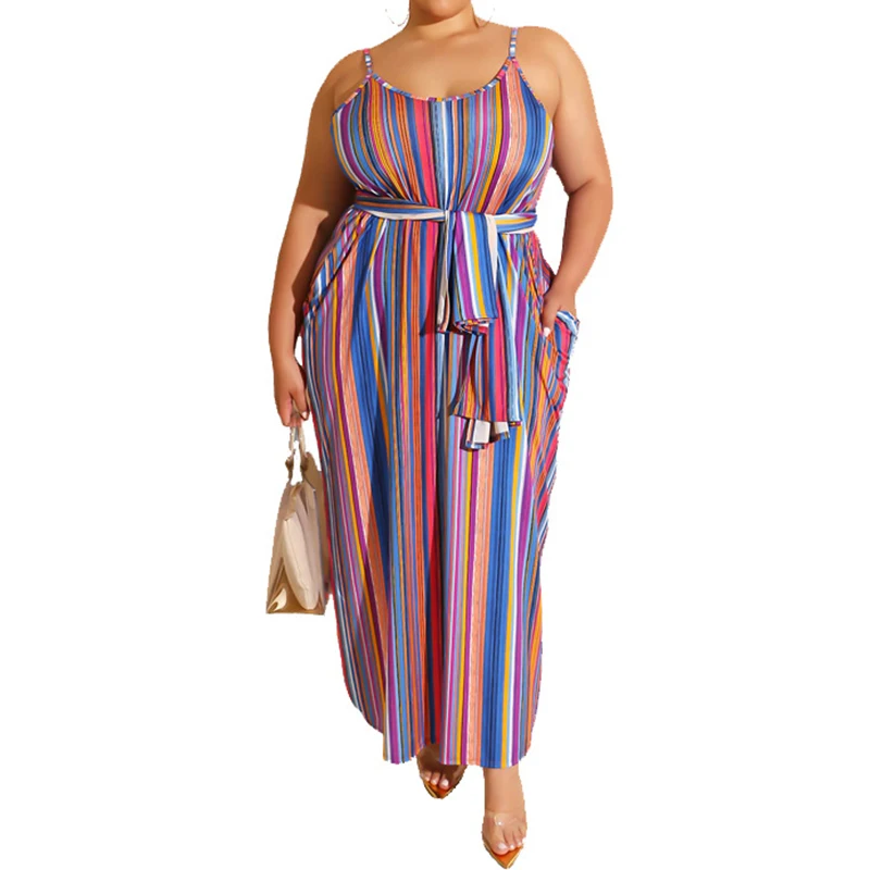 Summer Casual Loose Striped Dress Women Sleeveless V-Neck Dresses Female Elegant Vestidos robe femme Big size
Summer Casual Loose Striped Dress Women Sleeveless V-Neck Dresses Female Elegant Vestidos robe femme Big size