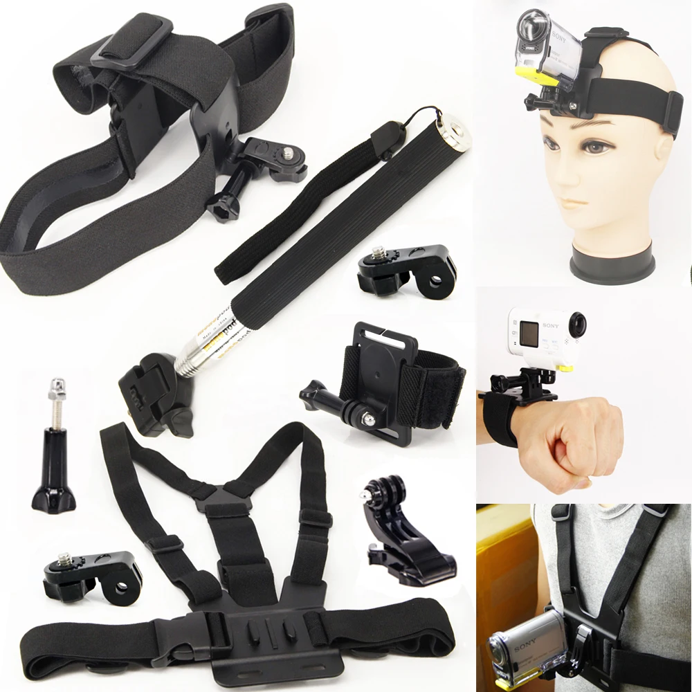 Monopod Mount Accessories Head Chest Wrist Strap Kits for Sony Action Cam HDR-AS15 AS20V AS30V AS100V AS200V FDR-X1000V
Monopod Mount Accessories Head Chest Wrist Strap Kits for Sony Action Cam HDR-AS15 AS20V AS30V AS100V AS200V FDR-X1000V
