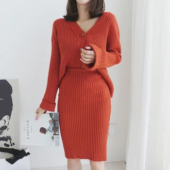 2020 New Autumn Winter Soft Warm Knitted 2 Pieces Set Women Full Sleeve Thicken Cardigan & Midi Skirt Female Sweater Suits Set
2020 New Autumn Winter Soft Warm Knitted 2 Pieces Set Women Full Sleeve Thicken Cardigan & Midi Skirt Female Sweater Suits Set