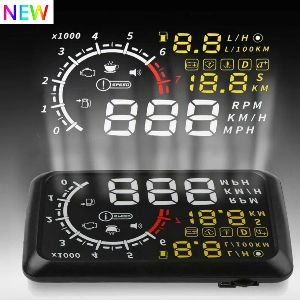 5.5inch HUD Head Up Display LED Windscreen Projector Speeding Warning Fuel Consumption Data Diagnostic Tool OBDii Plug
5.5inch HUD Head Up Display LED Windscreen Projector Speeding Warning Fuel Consumption Data Diagnostic Tool OBDii Plug