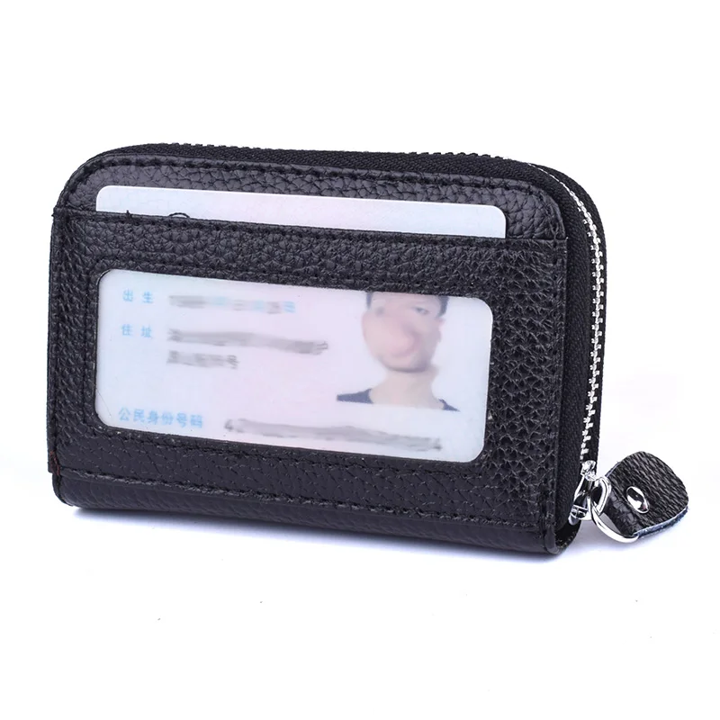 Кошелек из натуральной кожи с RFID блокировкой для мужчин и женщин|id card holder|business