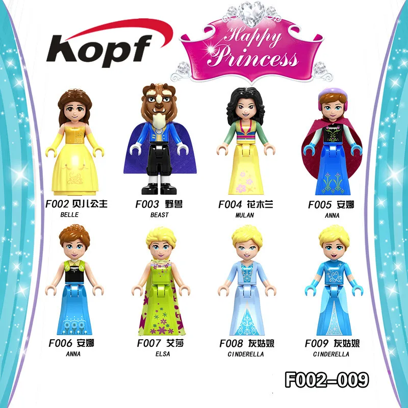 F002-009 Building Blocks Happy Princess Figures Crnderella Belle Beast Mulan Anna Bricks Dolls Collection For Children Gift Toys
F002-009 Building Blocks Happy Princess Figures Crnderella Belle Beast Mulan Anna Bricks Dolls Collection For Children Gift Toys