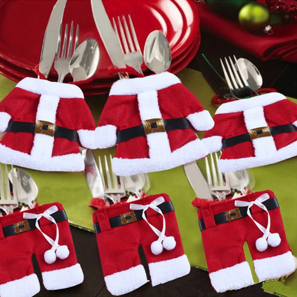12pc/bag Santa Suit Clothes Christmas Cutlery Silverware Holder Pockets Knives Forks Bag Holder Xmas Party Table Decorations
12pc/bag Santa Suit Clothes Christmas Cutlery Silverware Holder Pockets Knives Forks Bag Holder Xmas Party Table Decorations