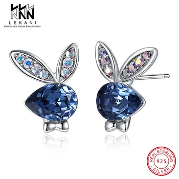 Lovely Animal Earrings Blue Crystal Form Swarovski Rabbit Cute Earrings 925 Sterling Silver Fine Jewelry Engagement Party Gifts 
Lovely Animal Earrings Blue Crystal Form Swarovski Rabbit Cute Earrings 925 Sterling Silver Fine Jewelry Engagement Party Gifts