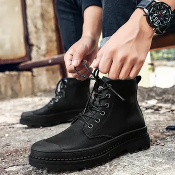 Men Boot Motorcycle Flats Vintage Combat Boot Winter Fur New Genuine Cow Leather Waterproof Buckle Military Boots for Men Shoes
Men Boot Motorcycle Flats Vintage Combat Boot Winter Fur New Genuine Cow Leather Waterproof Buckle Military Boots for Men Shoes