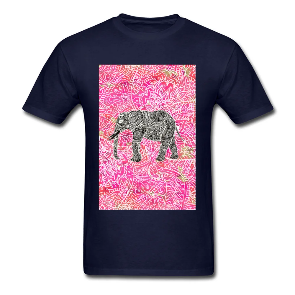 Pink Tribal Paisley Elephant Henna Pattern_navy