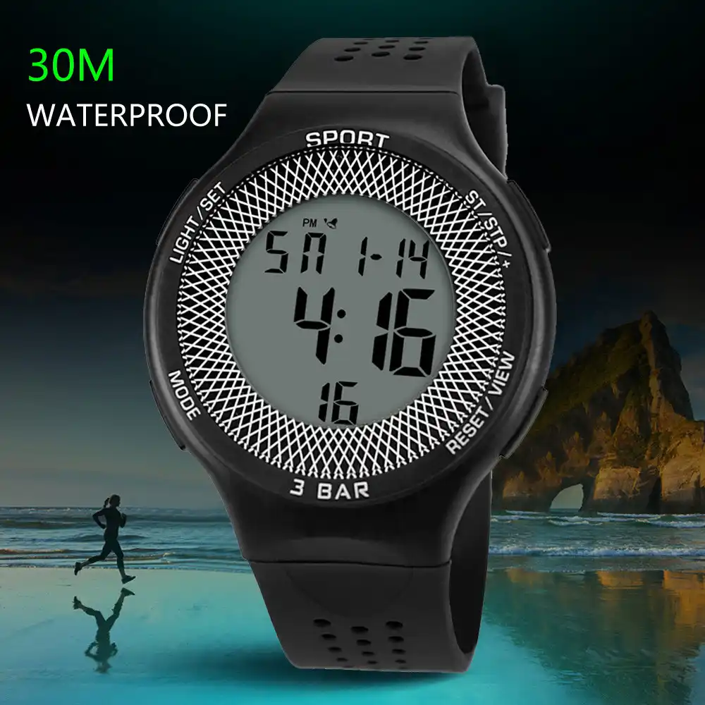 luxury men analog digital military army sport led waterproof