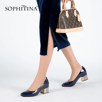 SOPHITINA Brand Shoes Thick Heel Ladies Pumps Patent Leather Pointed Toe Colorful Square Heels Party Handmade Shoes Women D13
SOPHITINA Brand Shoes Thick Heel Ladies Pumps Patent Leather Pointed Toe Colorful Square Heels Party Handmade Shoes Women D13