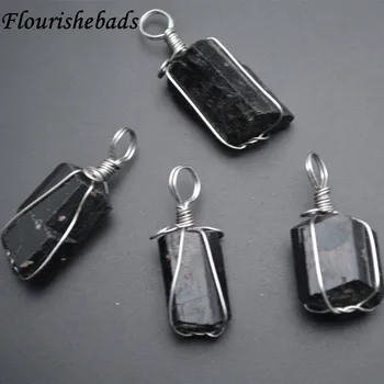 Wire Wrapped Natural Black Tourmaline Cylinder Nugget Pendant Popular Jewelry Making Supplies 5pc Per Lot
Wire Wrapped Natural Black Tourmaline Cylinder Nugget Pendant Popular Jewelry Making Supplies 5pc Per Lot
