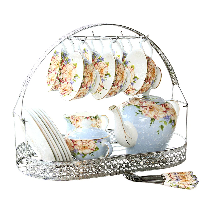 European Style Bone China Tea Sets Coffee Cup Tea Pot Set High Quality Tea Cup Set
European Style Bone China Tea Sets Coffee Cup Tea Pot Set High Quality Tea Cup Set