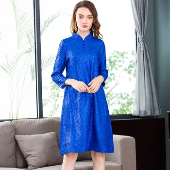 Plus Size Dress For Women 45-75kg Autumn Elastic Miyake Pleated Solid Color Stand Collar Loose A-Line Dress Elegant Knee Length
Plus Size Dress For Women 45-75kg Autumn Elastic Miyake Pleated Solid Color Stand Collar Loose A-Line Dress Elegant Knee Length