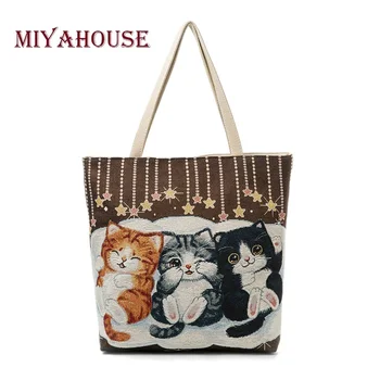Miyahouse Cute Flamingo Cat Design Print Canvas Shoulder Bag Women Large Capacity Embroidery Handbag Female Shopping Bag
Miyahouse Cute Flamingo Cat Design Print Canvas Shoulder Bag Women Large Capacity Embroidery Handbag Female Shopping Bag
