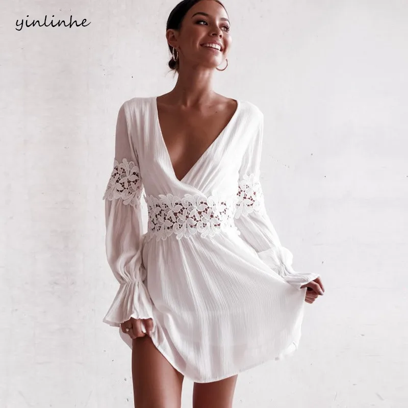 yinlinhe Patchwork White Beach Dress summer Long sleeve Hollow Out sexy Women Dress Bohemian elegant Cotton Floral Vestido 603
yinlinhe Patchwork White Beach Dress summer Long sleeve Hollow Out sexy Women Dress Bohemian elegant Cotton Floral Vestido 603