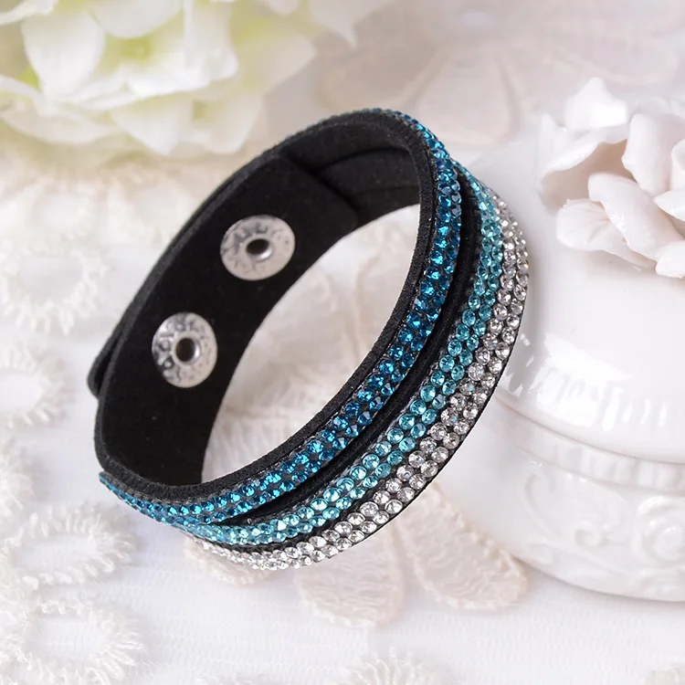 New Leather Crystal Stone Cuff Bracelets for Women Fashion Jewelry Wholesale Rhinestone Black Multilayer Female Wraped Bracelet
New Leather Crystal Stone Cuff Bracelets for Women Fashion Jewelry Wholesale Rhinestone Black Multilayer Female Wraped Bracelet