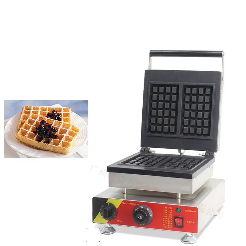 

110V 220V Commercial Electric Waffle Machine 2pcs Non-stick Square Muffin Waffle Maker Machine EU/AU/UK/US Plug
