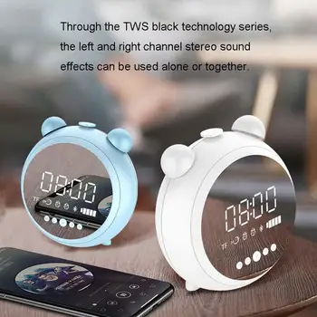 Mirror LED Alarm Clock Retro Wireless Bluetooth Speaker Stereo Bass Subwoofer with FM Radio Function Decor Wall Clock
Mirror LED Alarm Clock Retro Wireless Bluetooth Speaker Stereo Bass Subwoofer with FM Radio Function Decor Wall Clock