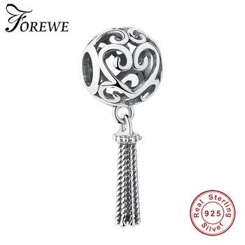 FOREWE 925 Sterling Silver Charm Openwork Heart with Long Tassel Pendant Beads fit Pandora Charm Bracelets Necklaces DIY Jewelry
FOREWE 925 Sterling Silver Charm Openwork Heart with Long Tassel Pendant Beads fit Pandora Charm Bracelets Necklaces DIY Jewelry