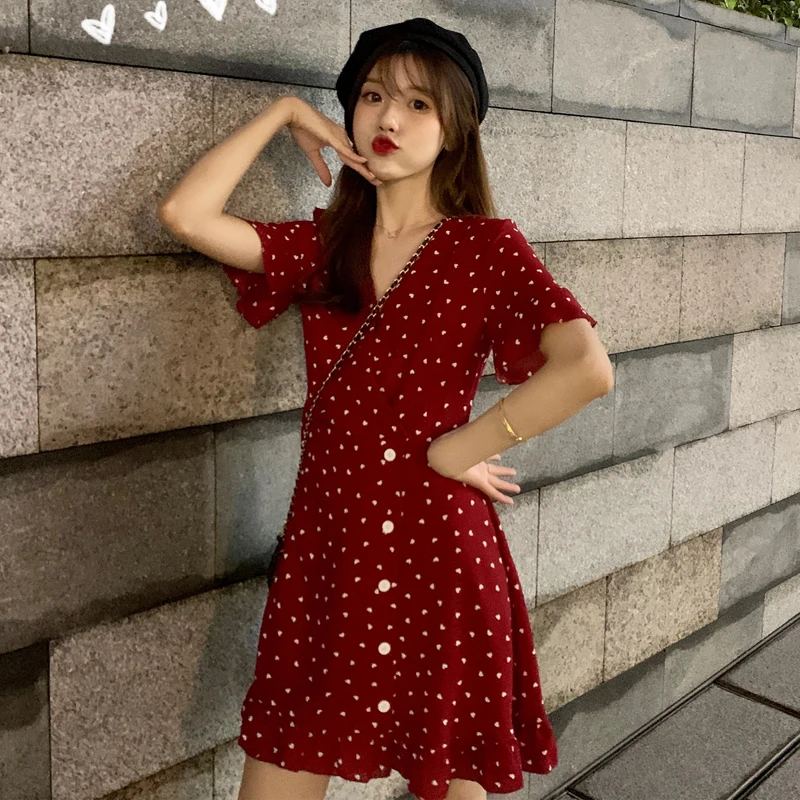 2019 Fashion New Red Summer Dress Women Chiffon Print Dot Elegant High Waist Short Sleeve Long Dresses Sundress Womens Clothing
2019 Fashion New Red Summer Dress Women Chiffon Print Dot Elegant High Waist Short Sleeve Long Dresses Sundress Womens Clothing