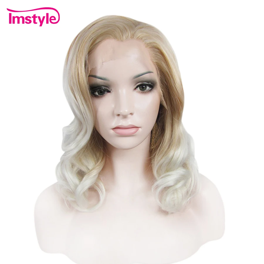 Imstyle Short Wavy Ombre Blonde Wig Lace Front Wigs For Women Synthetic Wig Heat Resistant Fiber 16 inches Cosplay Lady Lace Wig
Imstyle Short Wavy Ombre Blonde Wig Lace Front Wigs For Women Synthetic Wig Heat Resistant Fiber 16 inches Cosplay Lady Lace Wig
