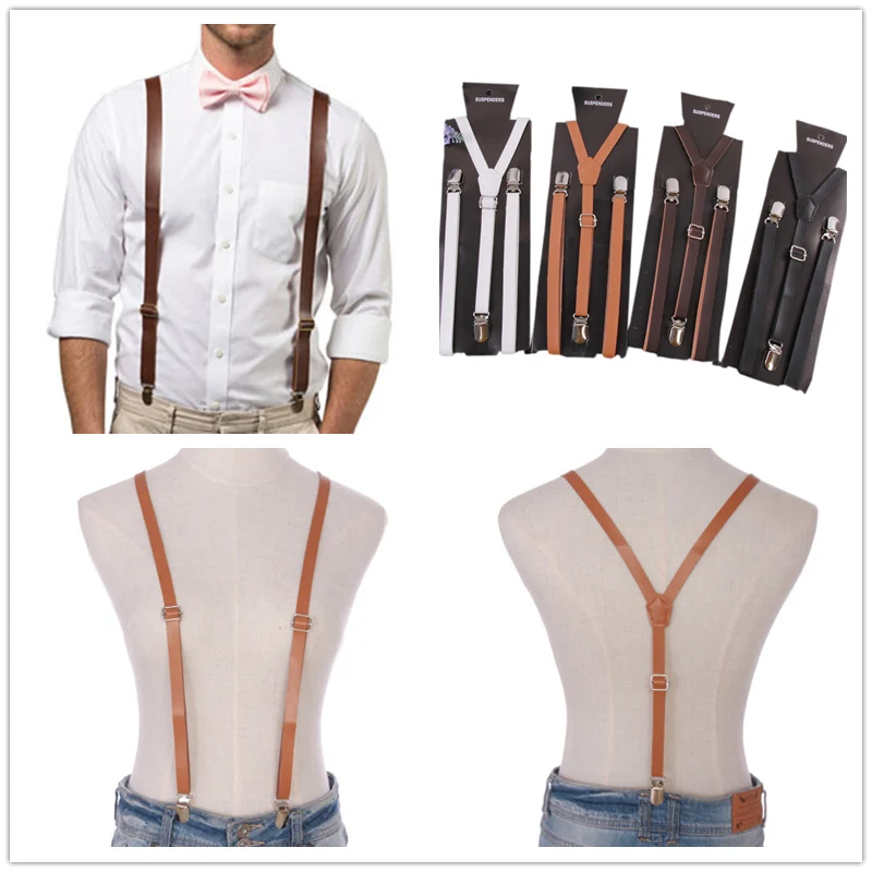 Men Women PU Suspenders Unisex Solid Color Jeans Pants Trouser with Clip-on Braces Elastic Suspenders Black Clothing Accessories
Men Women PU Suspenders Unisex Solid Color Jeans Pants Trouser with Clip-on Braces Elastic Suspenders Black Clothing Accessories