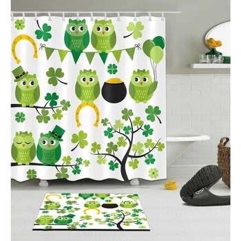 Green Four-leaf Clover Birds Branch Shower Curtain Cartoon Owl Bathroom White Waterproof Polyester Fabric for Kids Bathtub Decor
Green Four-leaf Clover Birds Branch Shower Curtain Cartoon Owl Bathroom White Waterproof Polyester Fabric for Kids Bathtub Decor